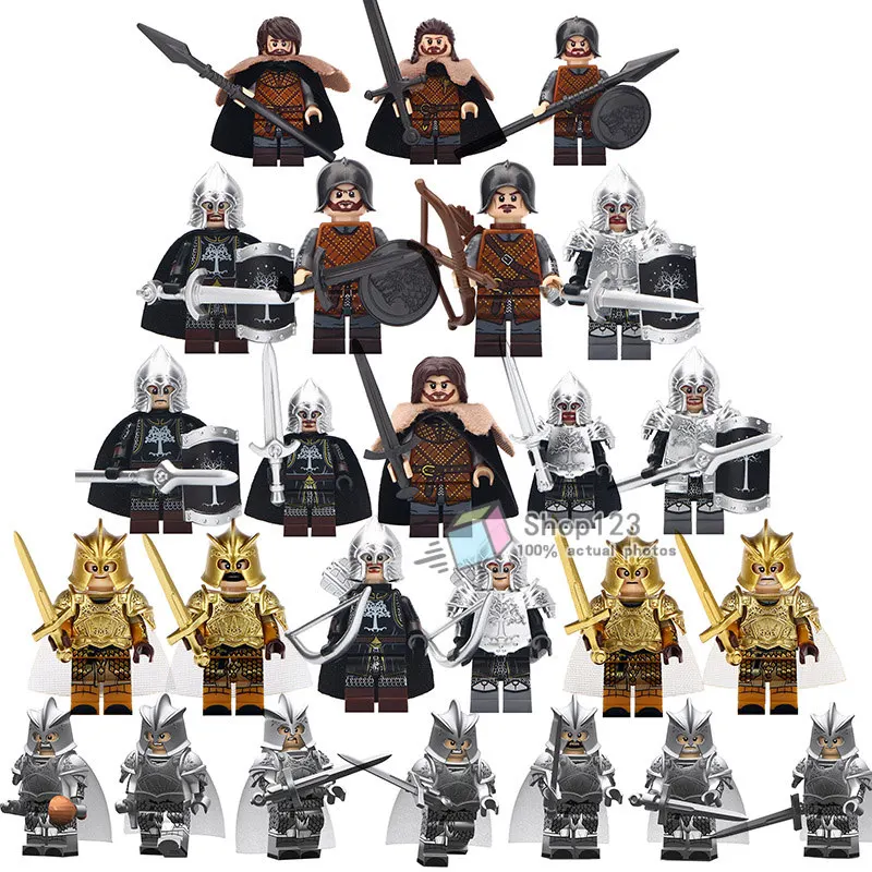 

Single Sale Game of Thrones Kingsguard Action Figure Medieval Knight Spear Sword Infantry Building Blocks Gift Toys for Children