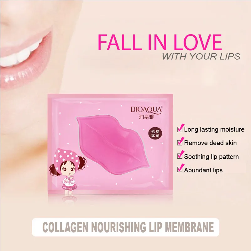 Lip Plumper Crystal Collagen Lip Mask Pads Moisture Essence Anti Ageing Wrinkle Patch Pad Gel Full Lips Lip Enhancer