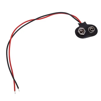 

Hight Quality 10 Pcs Snap on 9V (9 Volt) Battery Clip Connector Soft Shell T Type Black HR
