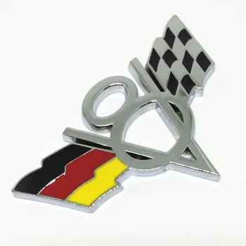 

5 Pieces Chrome Metal V8 Germany Flags Car Styling Badge Accessory V8 Germany Flag Car Trunk Exterior Emblem Sticker Decorations