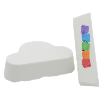 

170g Rainbow Cloud Bath Bomb, Float on Water&Release Vivid Rainbow Color Floating Bath Salt Bath supplies