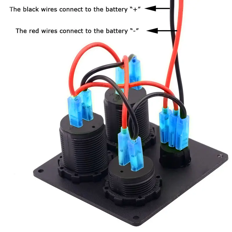 AU Dual USB зарядное устройство+ Вольтметр+ 12 В двойная USB розетка+ переключатель 4 отверстия Panarine автомобиль грузовик умственная розетка кнопка включения-выключения