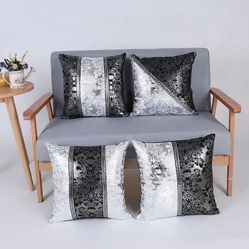 

Vintage Black Silver Floral Cushion Cover Pillow Case For Car Sofa Decor Pillowcase Home Decorative Pillow Cover