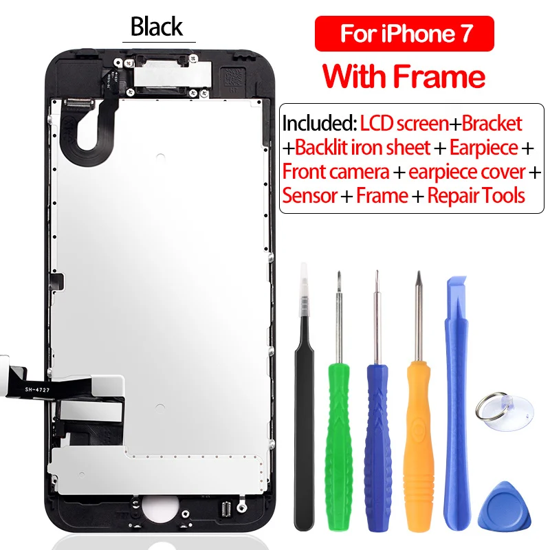 For iPhone 7 Black 2 NOHON ЖК-дисплей для Apple iPhone 7 Plus, iPhone 7 Plus, экран, дисплей, полная сборка, дигитайзер, замена AAAA, 3D сенсорный экран с рамкой - Цвет: For iPhone 7 Black 2