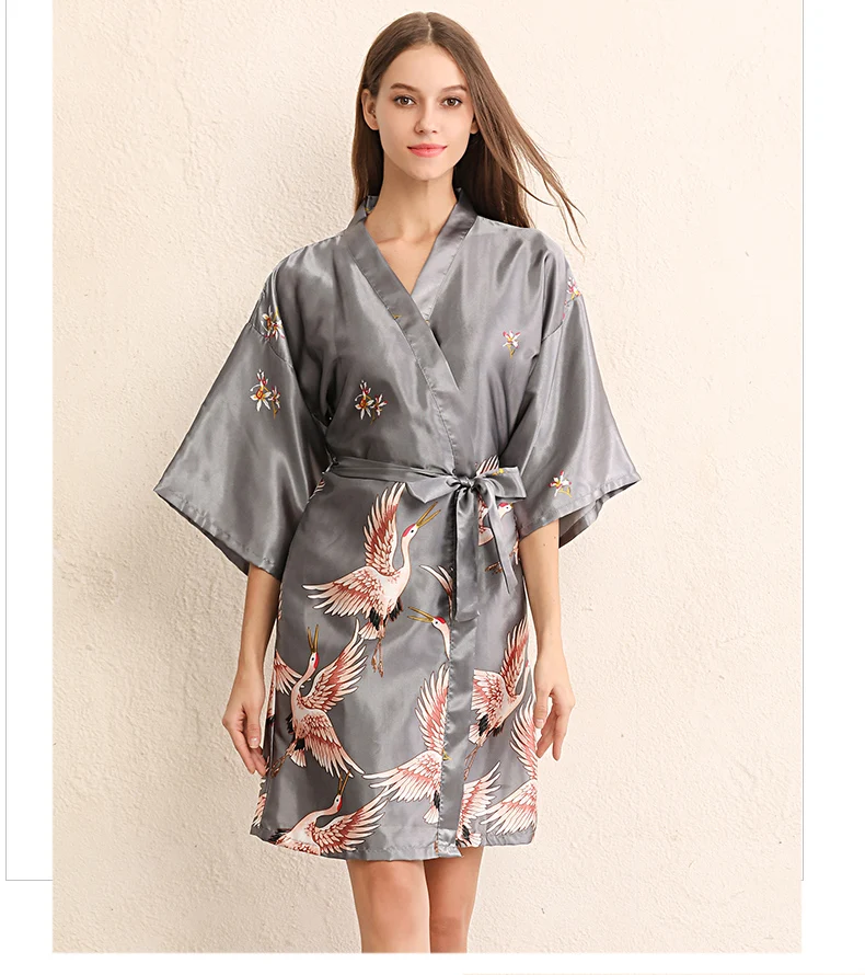 Свадебные женские халаты, сексуальное шелковое кимоно, одежда для сна, Летние Новые халаты для женщин, женское белье, женские пижамы, банниро