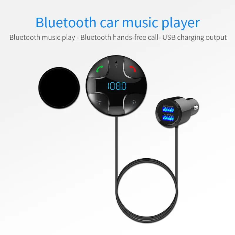 12 V-24 V Bluetooth 4,2 громкой связи Bluetooth гарнитура для Беспроводной автомобильный fm-передатчик Micro SD/TF карты MP3& Dual USB Зарядное устройство Комплект для смартфонов Ta