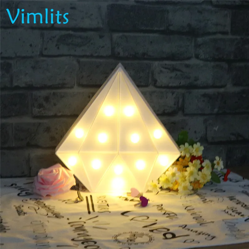 Vimlits Letters Light Star Shape LED Night Light Marquee Light Battery Operated LED Night Lamp for Home Christmas Decoration-White