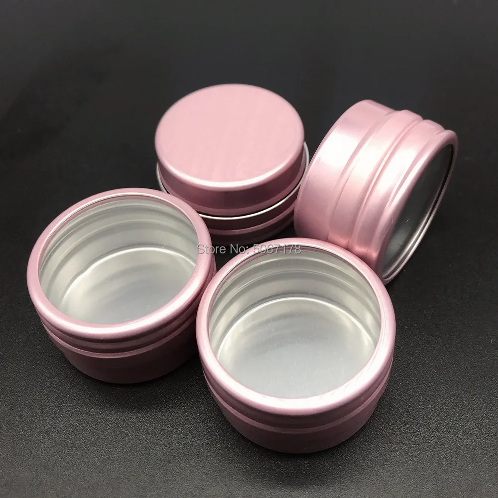 

Cream Jar Tin Cosmetic Lip Balm Containers Nail Derocation Crafts Pot Refillable Bottle Screw Thread Empty Aluminum With Window
