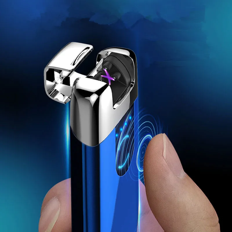 Светодиодный экран с двумя дугами USB Зажигалка перезаряжаемая Электронная