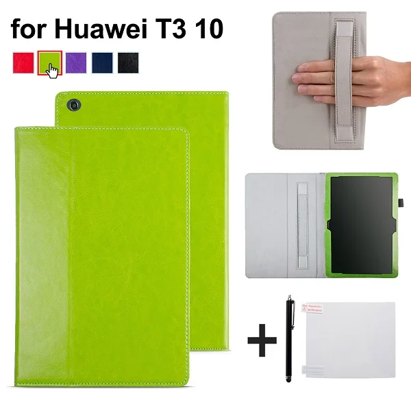 Для huawei MediaPad T3 10 AGS-W09 AGS-L09 из искусственной кожи чехол для 9,6 ''планшет стенд чехол с держателем руки+ подарок