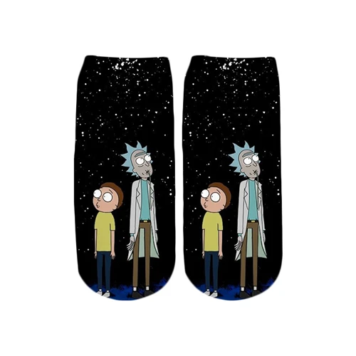 PLstar Cosmos/Новинка года; милые короткие носки с 3D принтом с героями мультфильмов Rick and Morty для мужчин и женщин; корейские носки в стиле Харадзюку; WZ033 - Цвет: color as the picture