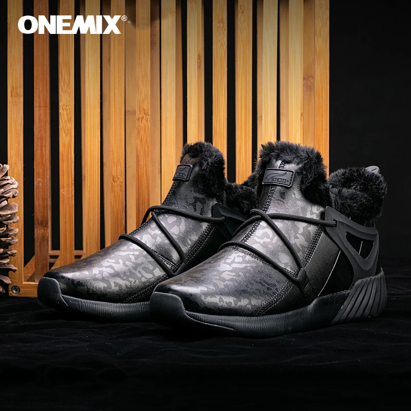 

Onemix men hiking shoes Winter Snow Boots Keep Warm anti slip Waterproof Outdoor shoes mountain shoes comfortable men trekking