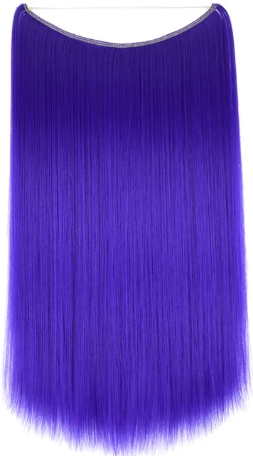 TOPREETY Heat Resistant Synthetic Hair 100gr Silky Straight Elasticity Invisible Wire Halo Hair Extensions 8006 2410
