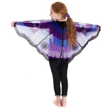 Модный детский шарф для девочек в богемном стиле; шаль с принтом бабочки; костюм из пашмины; аксессуары; пончо и накидки;# H20