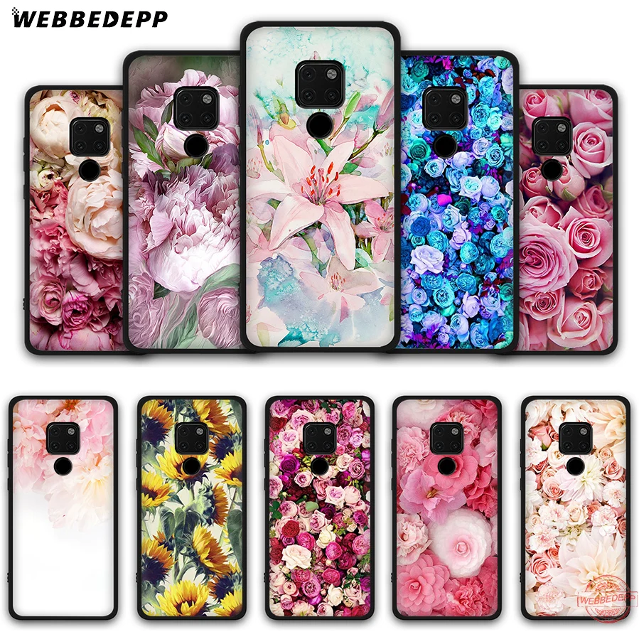 WEBBEDEPP пион Sunflowe Роза Маргаритка растения Цветок Мягкий чехол для Huawei Mate 30 10 20 Pro Lite