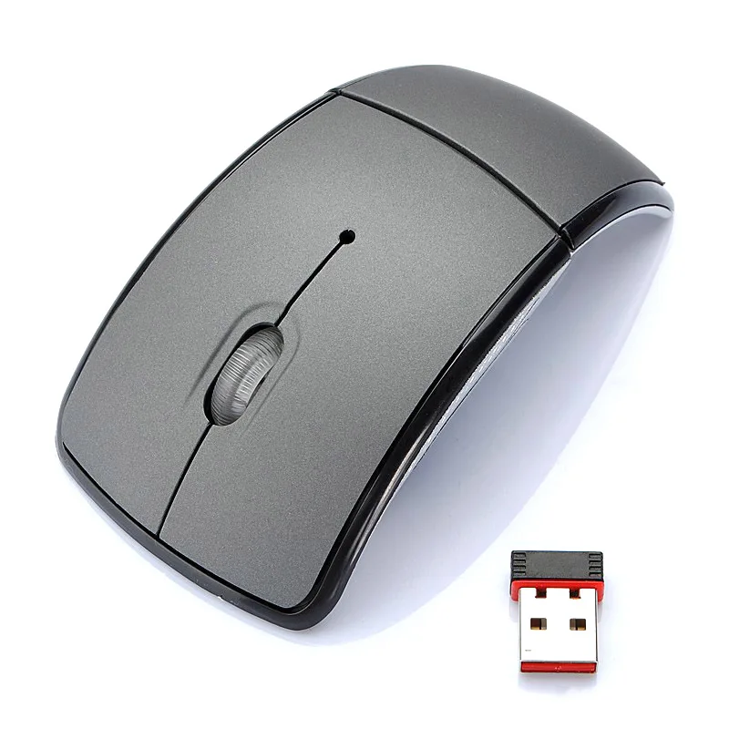 Серый Wireless Mouse Silent Computer Mouse 2.4Ghz 1600 DPI Ergonomic Mause Noiseless USB PC Mice Mute Wireless Mice for Laptop Mouse - Цвет: Серый