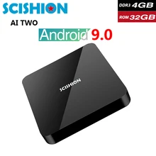 AI TWO TV Box Android 9.0  RK3328  DDR3 4GB 32GB Quad Core 2.4GHz WIFI BL4.0 Media Player H.265 4K HD Smart Set Top Box 