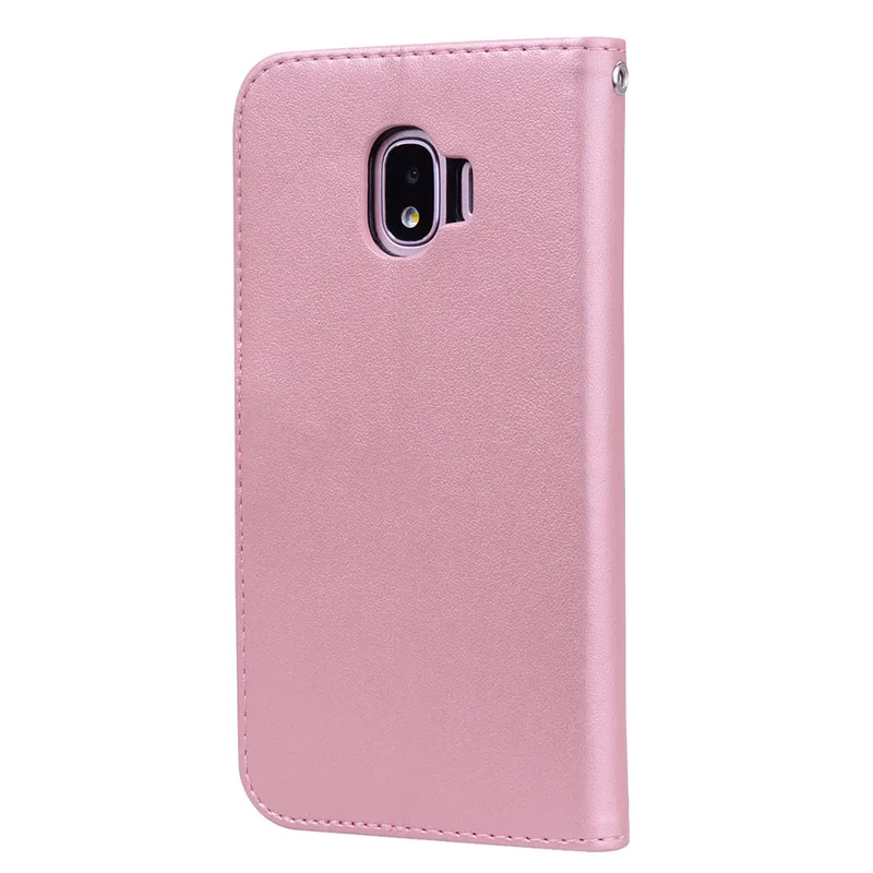Чехол из тисненой кожи с объемным цветком для Samsung Galaxy J2 2018 мягкий чехол кошелек
