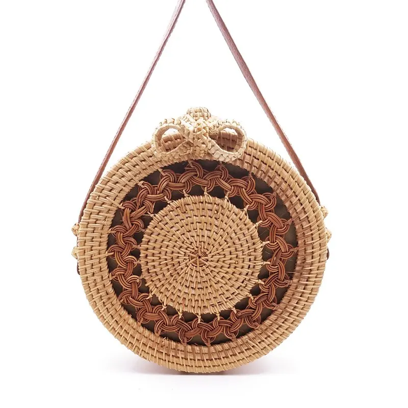  2019 Round Straw Bags Women Summer Rattan Bag Handmade Woven Beach Cross Body Bag Circle Bohemia Ha - 32902946051