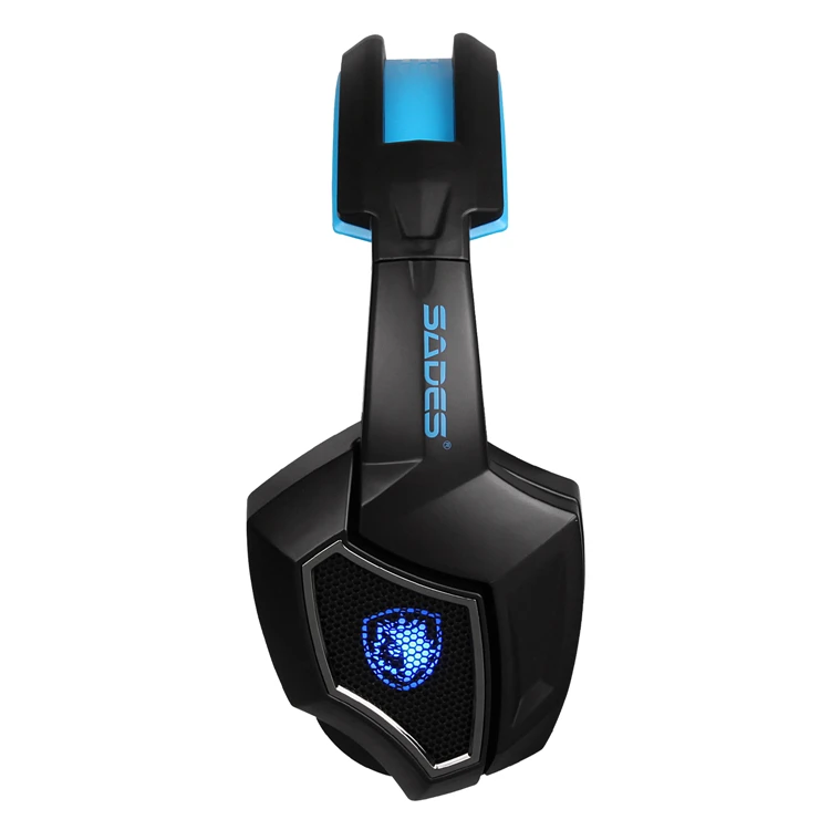 SADES Spirit Wolf 7.1 Surround Sound Stereo USB Gaming Headphone with Mic Breathing LED Light For PC Gamers Black BLUE AND RED (4)