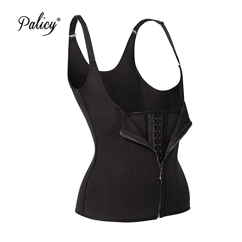 Palicy Women Slimming Zipper Waist Trainer Hot Body Shaper Tummy Waist Cincher Tank Corrective Shapewear Tops