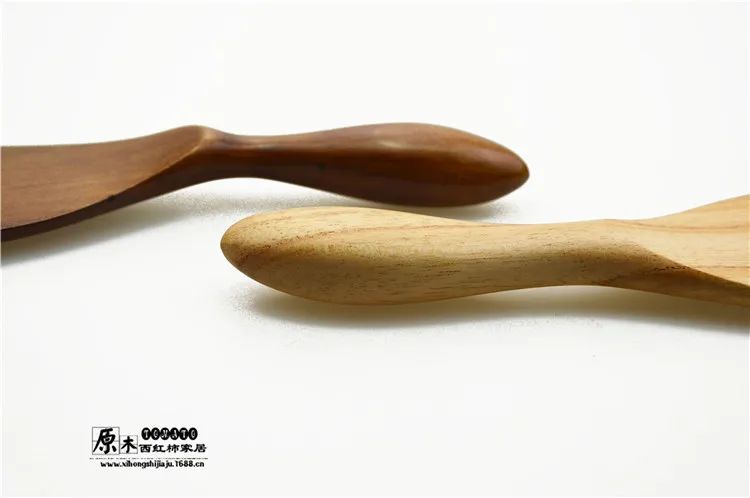 Высокое качество деревянная лопатка с косым ручкой светло-и темно-коричневые короткие панорамирования лопатка, Кулинария Инструменты