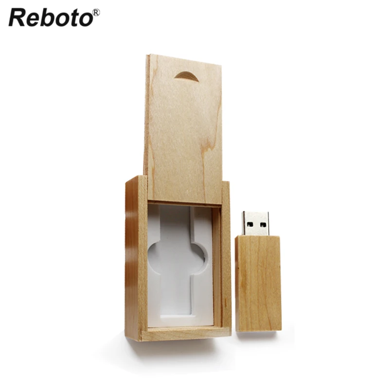 Retobo Usb 2,0 флешки 64 ГБ Personalizado квадратный деревянная коробка деревянная ручка U диск памяти 8 ГБ 16 ГБ 32 ГБ 4 ГБ
