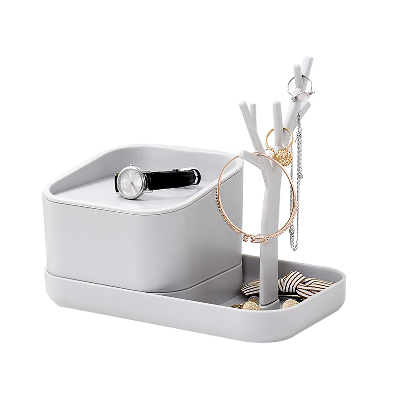 

Creative Makeup Organizer Jewelry Necklace Bracelet Rings Earrings Display Rack Women Desktop Lipstick Nail Polish Storage Box