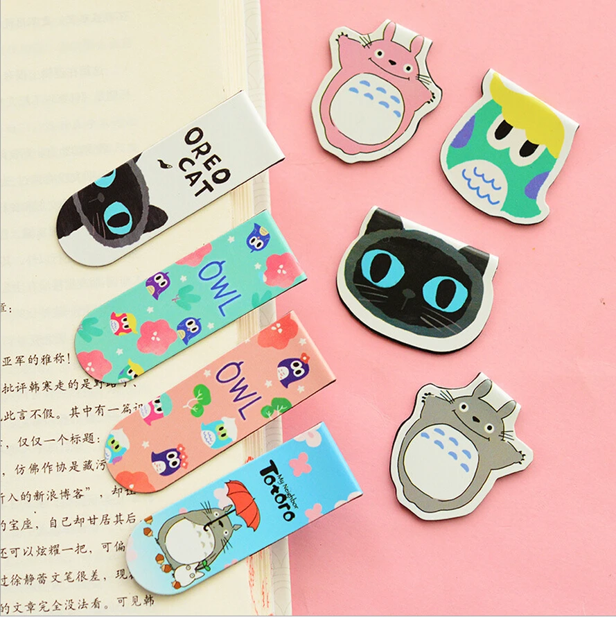 8 pcs/set Cute animal Owl cat bookmarks Totoro page tab for