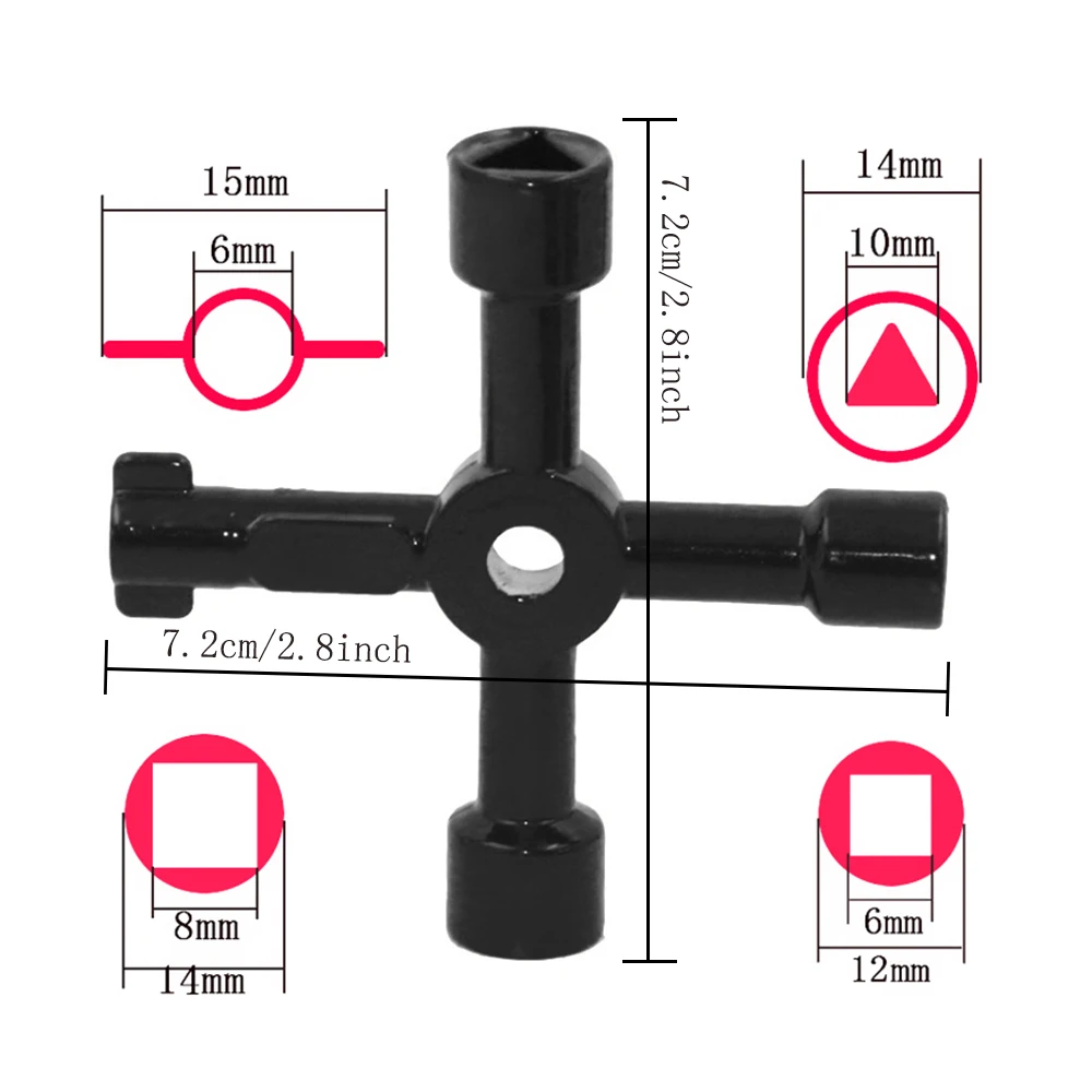 4 Way Multi Functional Utilities Key For Electric Water Gas Meter