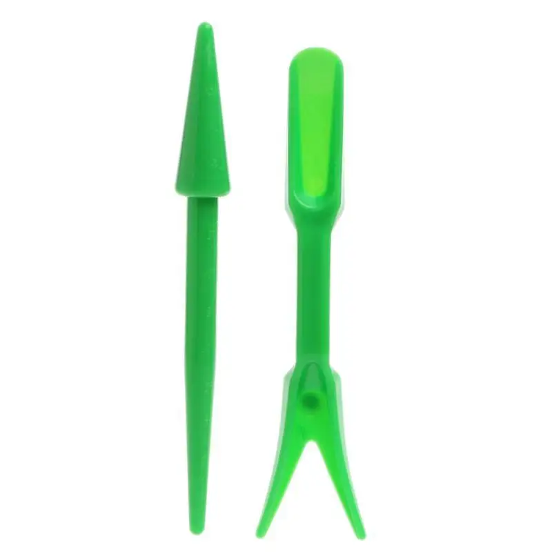 BESTOYARD 2pcs Plastic Garden Seeds Widger Seedlings Dibber Transplanting Planting Tools(Random Color