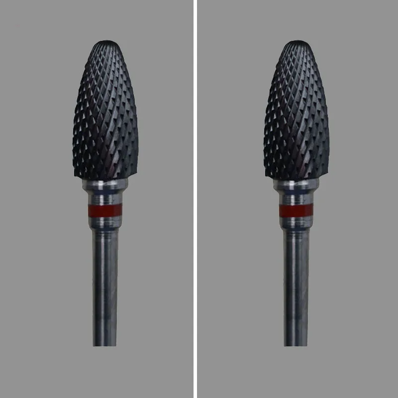 6Pcs Black Zirconia Ceramic Dental Lab Burs Bullet Shape Cross cut