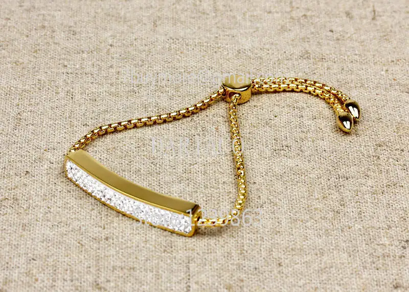 DASB187 FreeShipping steel bangles.luxury white Pave stone bracelets yellow gold fashion bangle trend elegant jewelry women | Украшения и