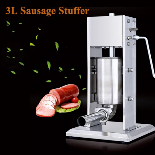 

Free shipping Hot sale vertical stainless steel sausage stuffer 3L, sausage filler maker machine 3L for home use commerical use