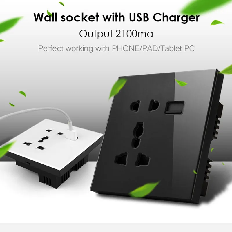 

Zemismart Smart Home UK Type Wall Socket with USB Charge Port Universal Outlet with Safeguard Protect