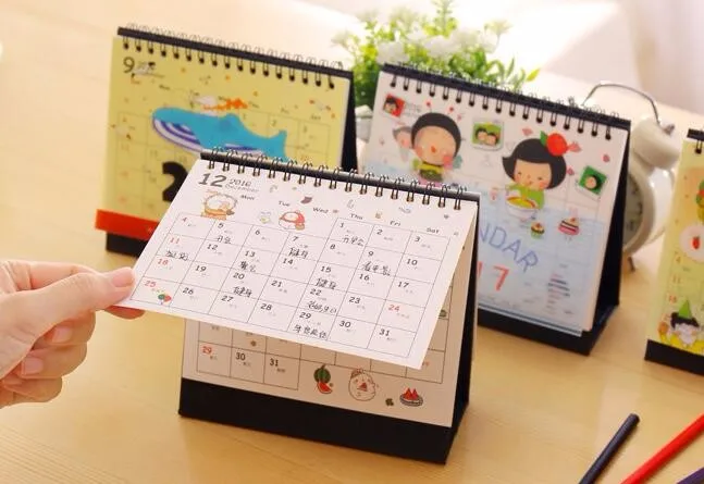Милый Настольный календарь с изображением животных календарь, домашний и офисный настольный календарь, 8 цветов на выбор