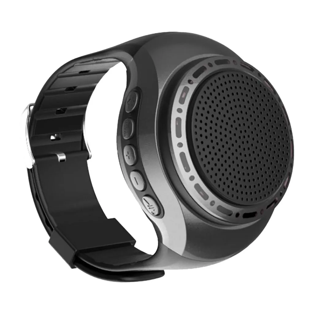 25# Новые смарт-часы для мужчин и женщин с беспроводной Blueteeth динамик спортивные часы AUX портативный мини наручные стерео спортивный динамик часы - Цвет: Black