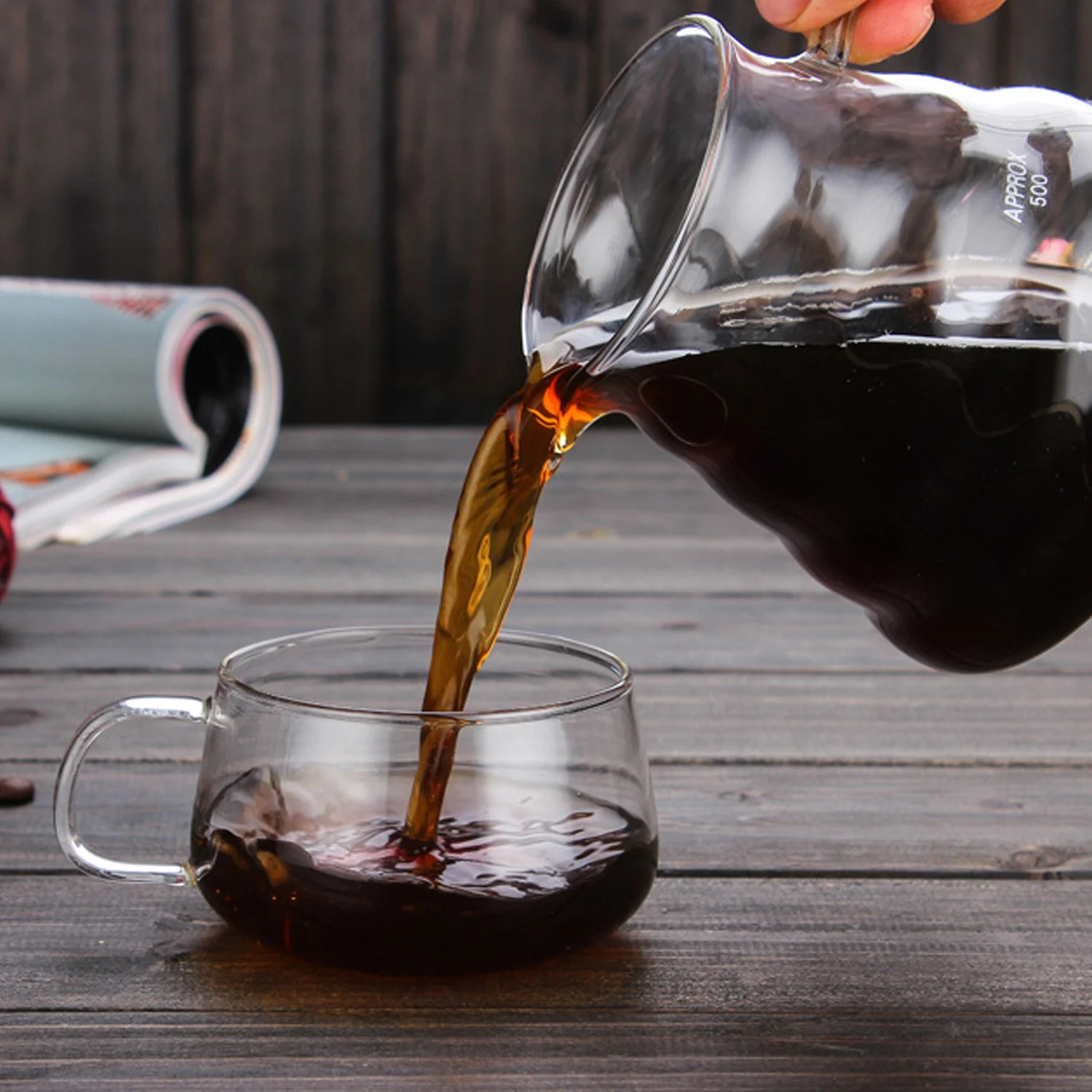 

Behogar 360ml 12oz Heat Resistant Clear High Borosilicate Glass Range Coffee Server Pour Over Pots Kettle Flower Tea Teapot