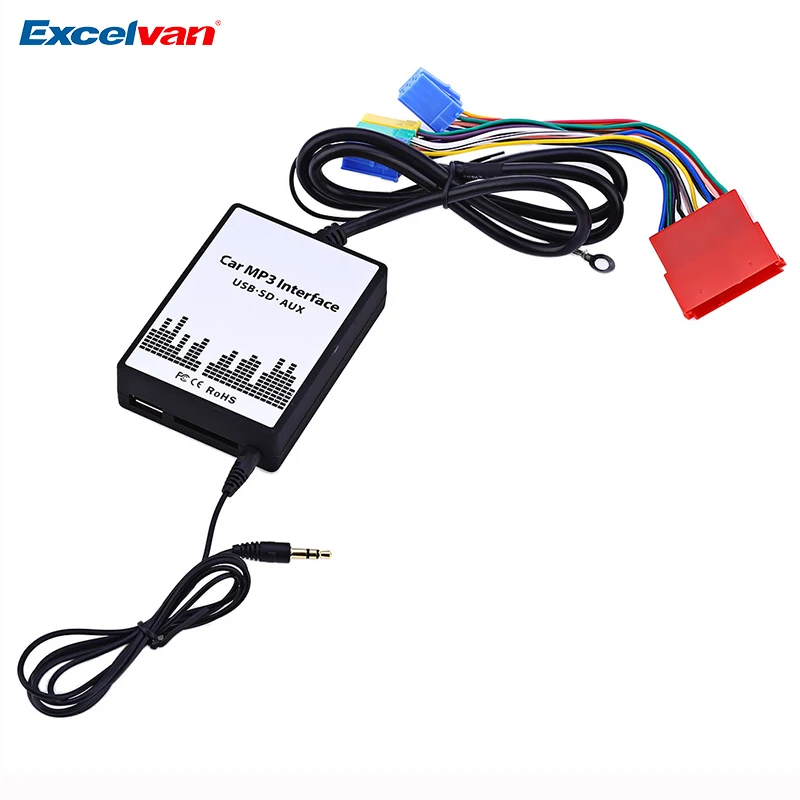 Автомобильный MP3 Интерфейс DC 12V USB SD кабель для передачи данных AUX радио адаптер 8 PIN