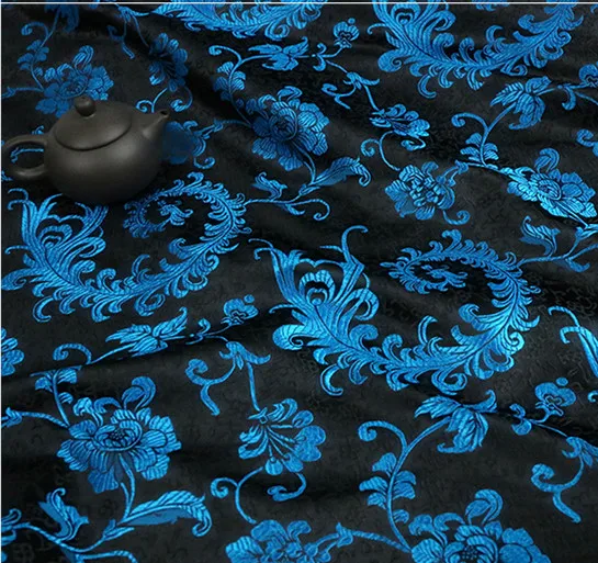 Синий перо парча ткань дамасский жаккард одежда костюм обивка мебели материал занавеса ткань для диванных подушек 70 см* 50 см
