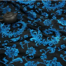 Синий перо парча ткань дамасский жаккард одежда костюм обивка мебели материал занавеса ткань для диванных подушек 70 см* 50 см