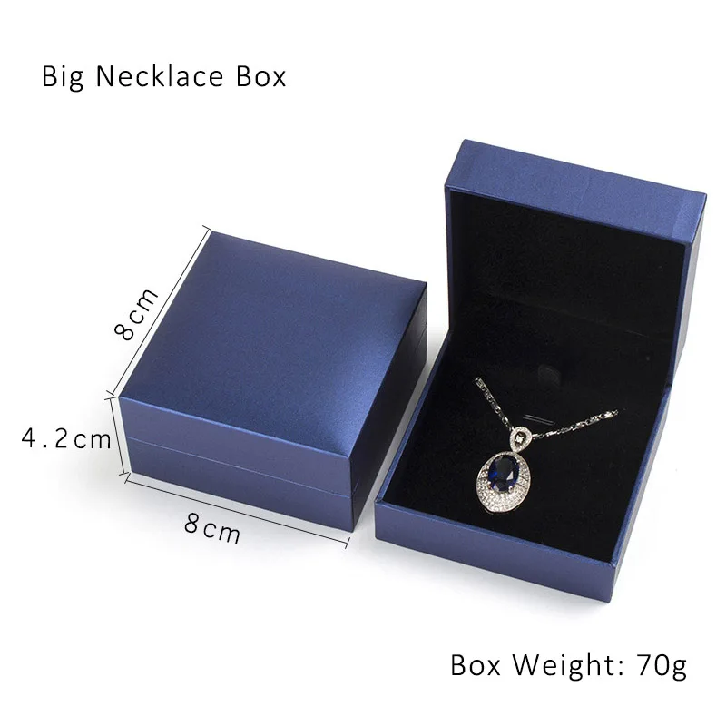 Высококачественная синяя бумажная коробка для драгоценностей Подарочная коробка для ожерелья серьги мешочек для кольца подарочные коробки для ювелирных изделий - Цвет: Big Pendant Box