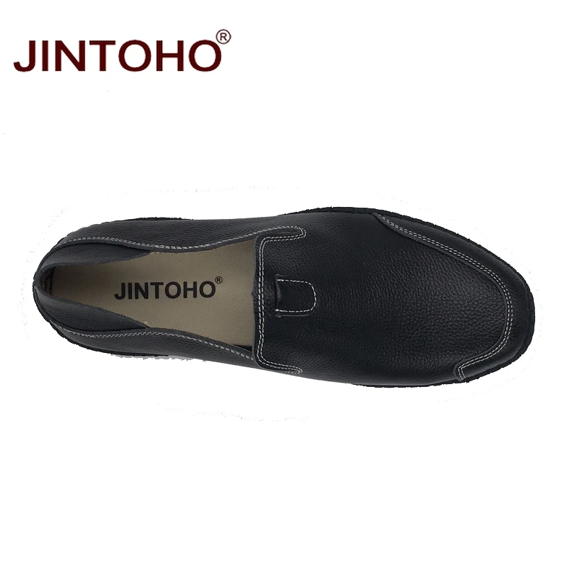 JINTOHO мужские туфли из натуральной кожи больших размеров повседневные кожаные