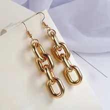 Модные серьги в стиле панк с толстой цепочкой, свисающие серьги для женщин Brincos двуокись циркония Brinco Feminino,, серьги-капли e0158