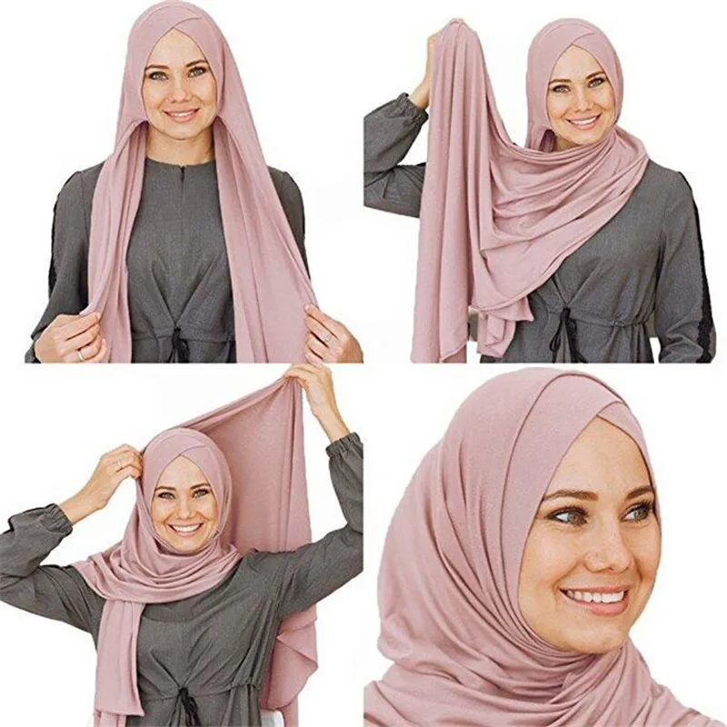 

2019 Fashion Women's Ready To Wear Instant Hijab Scarf Inner Muslim Under Scarf Full Cover Cap Islamic Clothing Arab Headwear