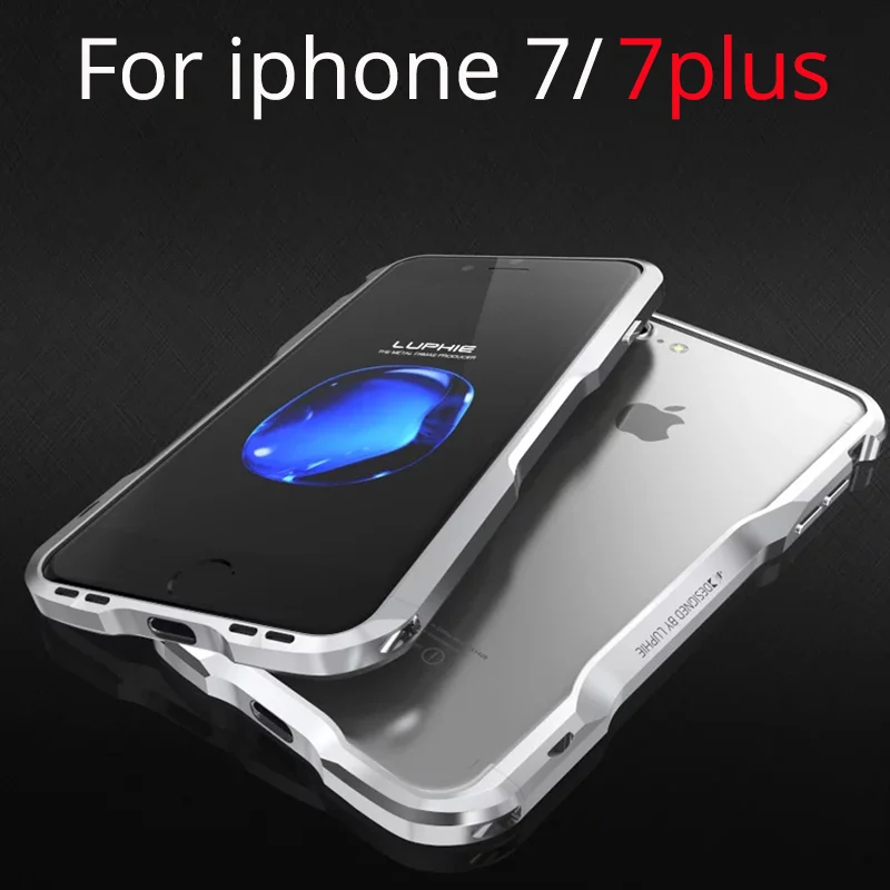 Luphie Bumper for iphone 7 plus Case Aluminum Prismatic Frame Metal Button for iphone 7 Case