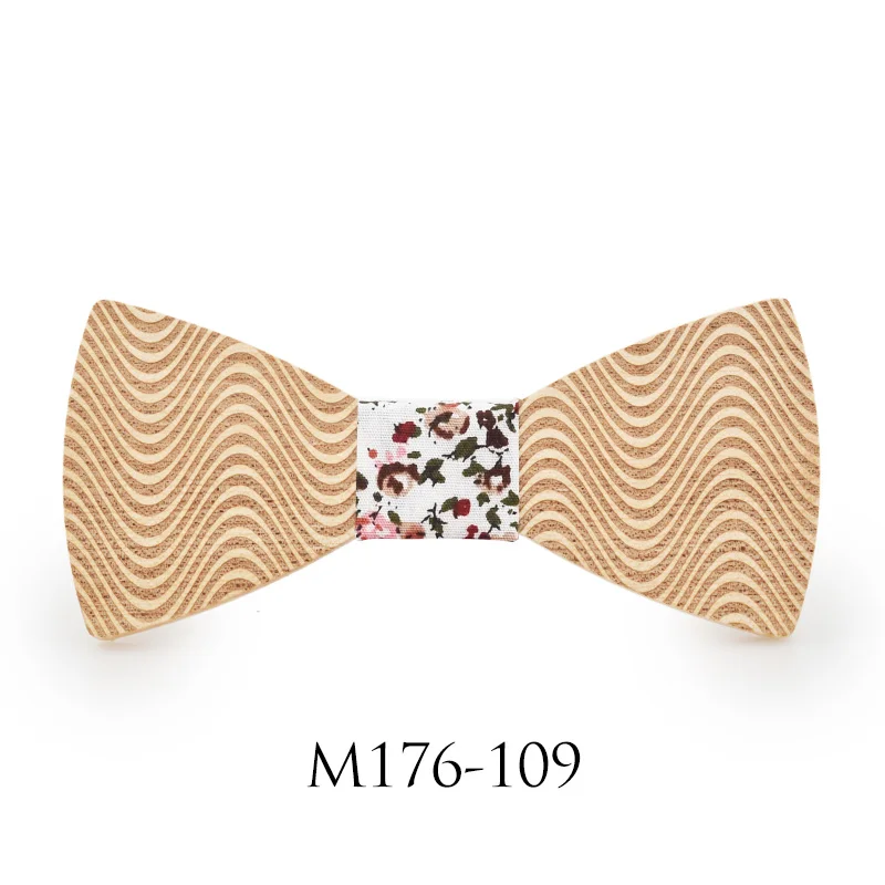 Новинка Оригинальность дизайна деревянный галстук-бабочка мужские свадебные украшения для отдыха деревянный галстук-бабочка цветочный галстук-бабочка - Цвет: 109