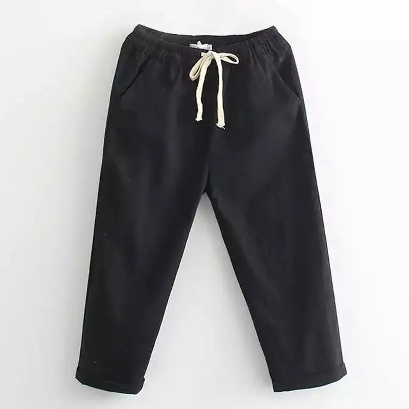 HEE GRAND Women's Candy Pants 2018 Soft Harem Mom Jeans Girls Trousers Mid Elastic Waist Calf Length Stretch Loose Pant WKD572