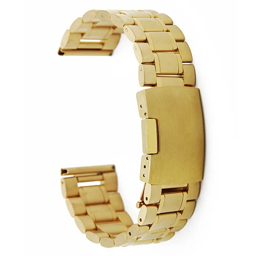 Gold Ремешок для часов из нержавеющей стали 22 мм для Asus ZenWatch 1 2 мужчины WI500Q WI501Q ремешок для часов ремешок на запястье петля ремень браслет черный серебристый - Цвет ремешка: Gold