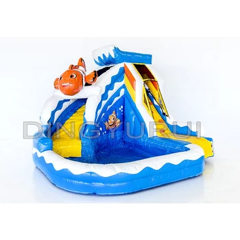 Buy PVC Water 3in1 Fish Inflatable Bouncer Water Slide With Swimming Pool Blower For Kids